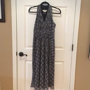 Patterned Halter Midi Dress